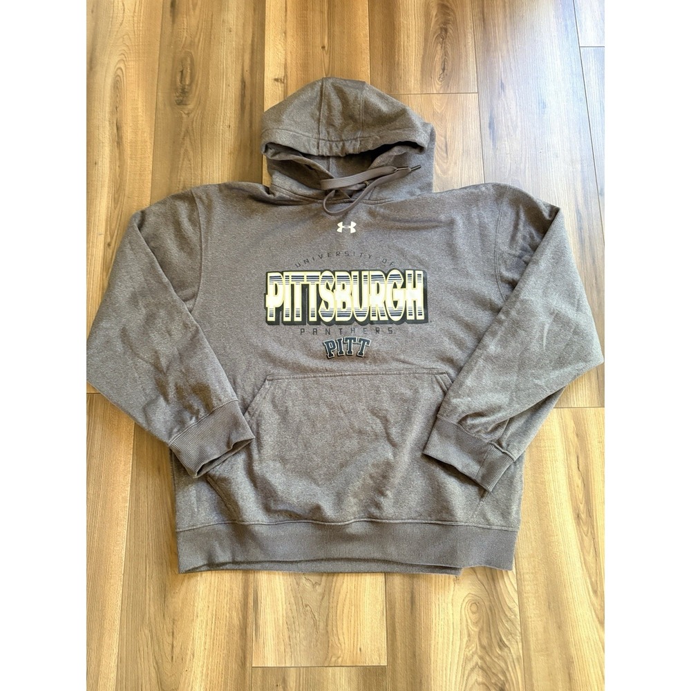 University Of Pittsburgh Pitt Panthers‎ Hoodie Under Armour Men's M Loose Gray